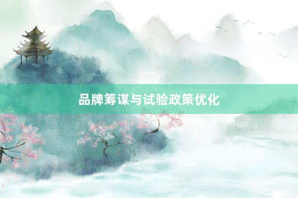 品牌筹谋与试验政策优化
